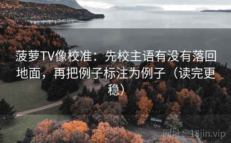 菠萝TV像校准：先校主语有没有落回地面，再把例子标注为例子（读完更稳）  第2张