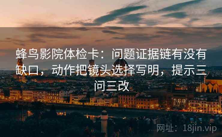 蜂鸟影院体检卡：问题证据链有没有缺口，动作把镜头选择写明，提示三问三改
